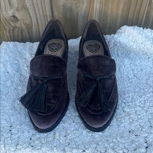 Vince Camuto Geralin Winter Brown Smooth Velvet Loafer
